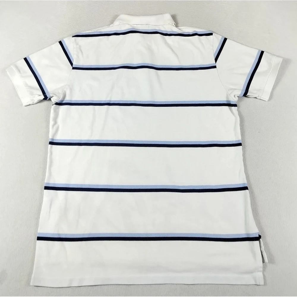 Vintage‎ Polo Ralph Lauren Shirt Mens XL White Blue Striped Pony Preppy Casual